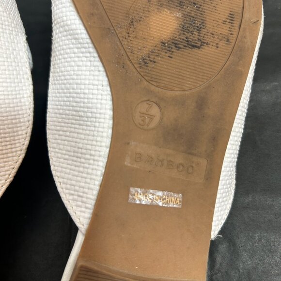 Bamboo "Journal" white-ish pointed-toe slip on mule flat size 7 - Picture 5 of 5